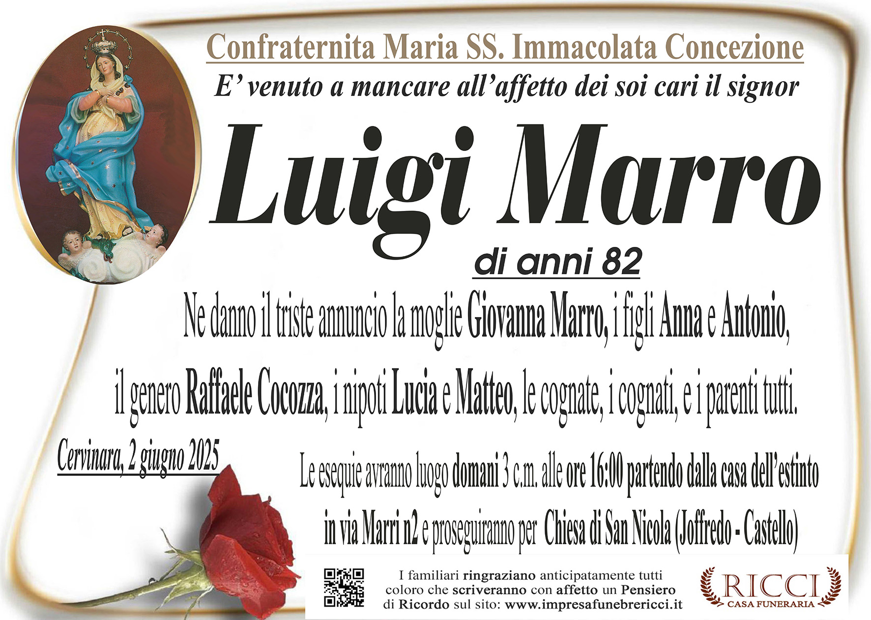 Annuncio famiglia
