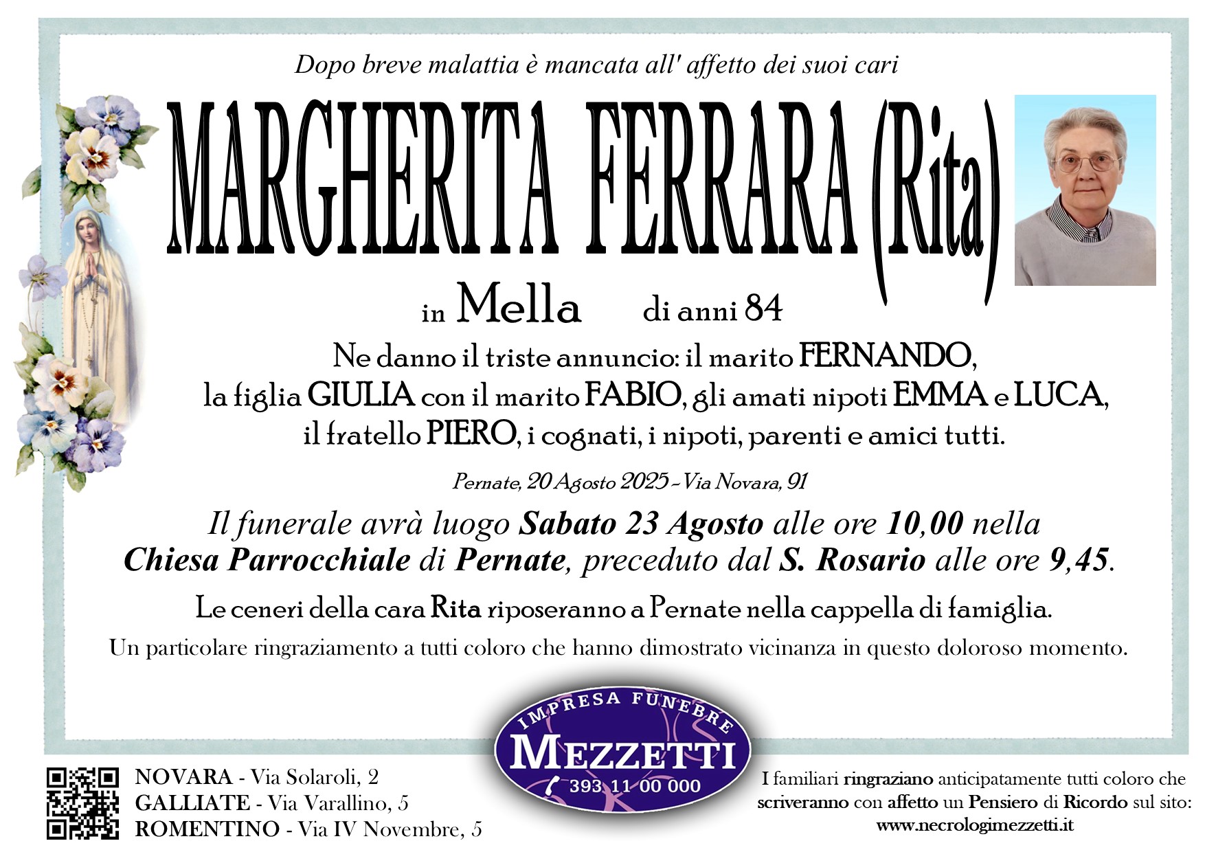 Annuncio famiglia