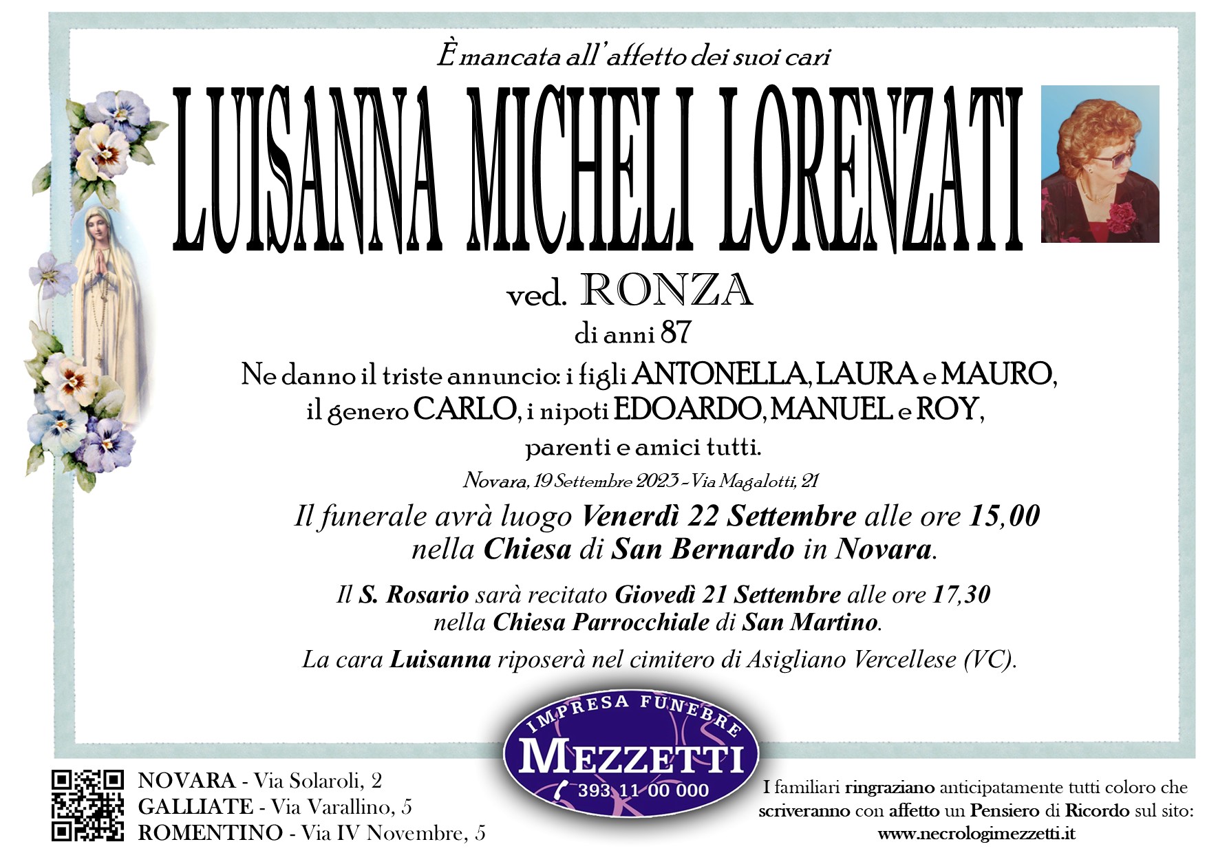Annuncio famiglia