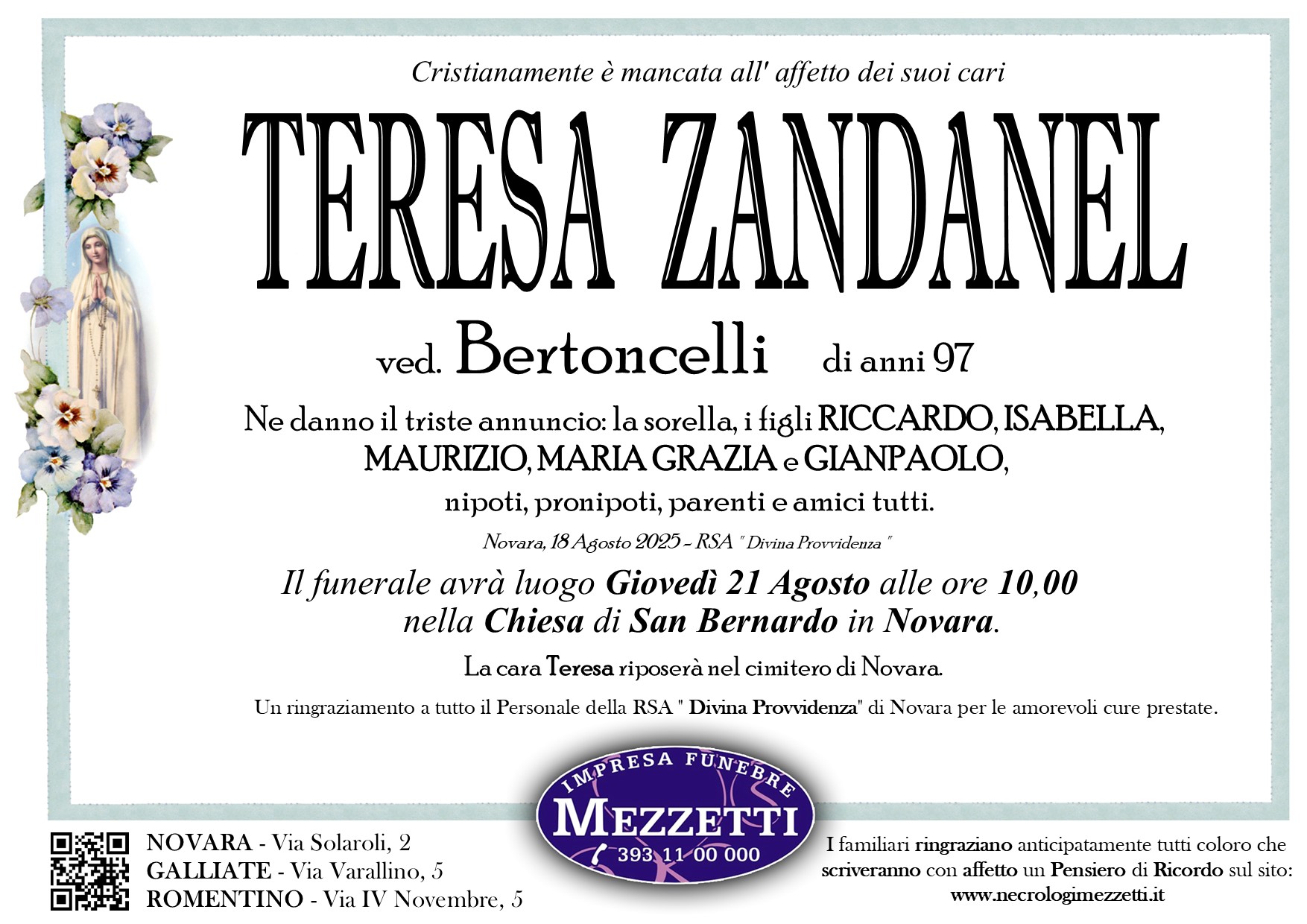 Annuncio famiglia