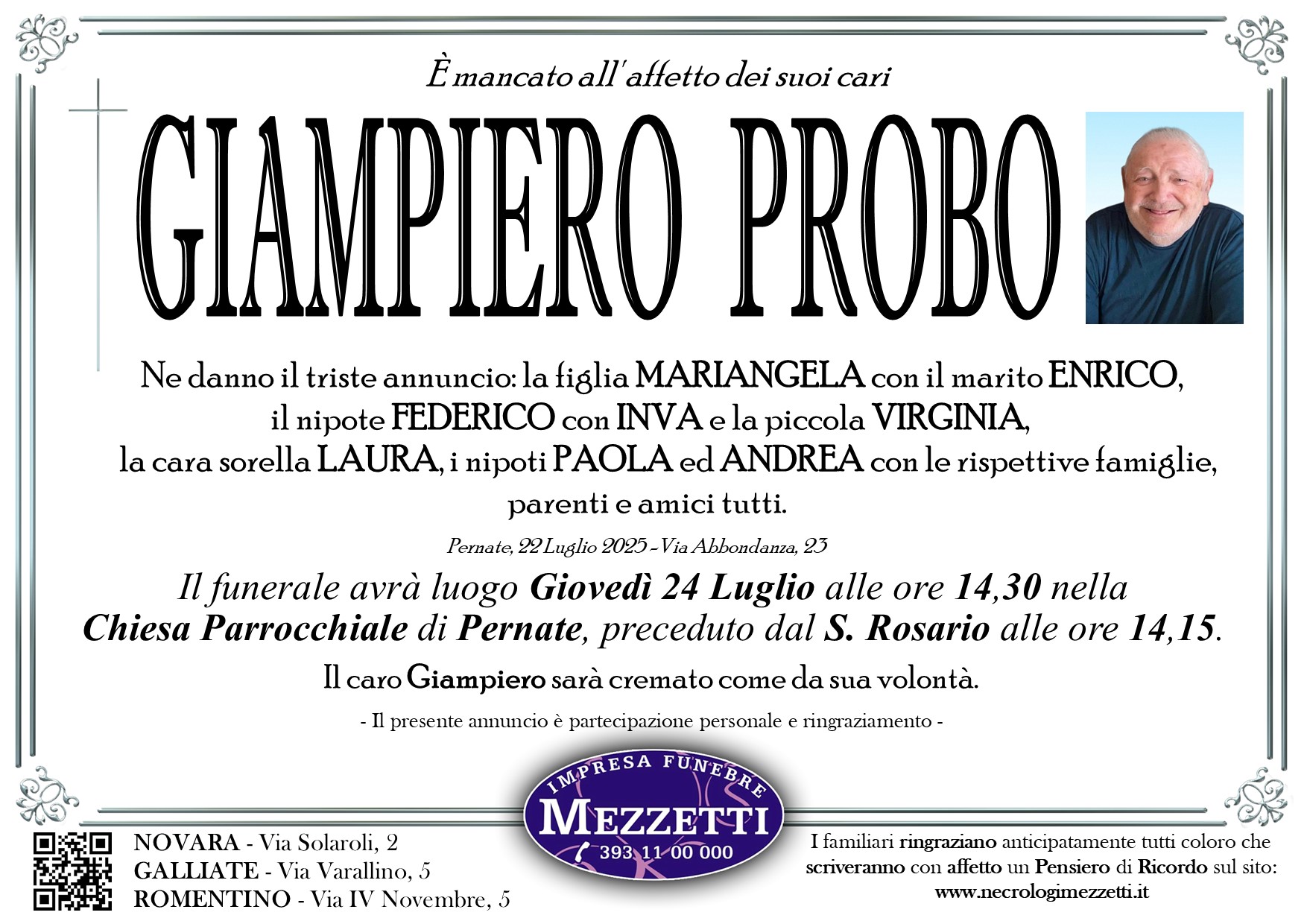 Annuncio famiglia