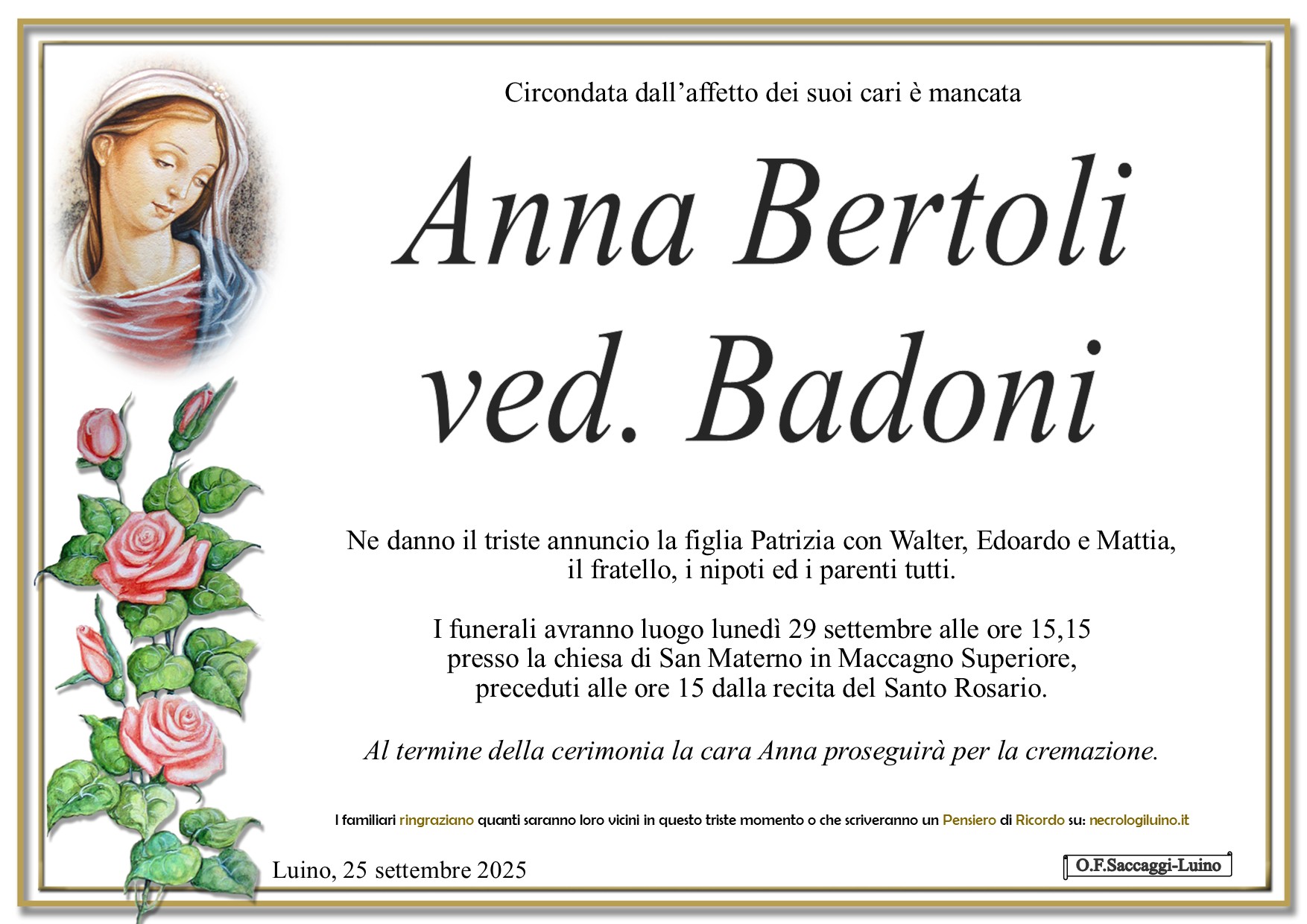 Annuncio famiglia