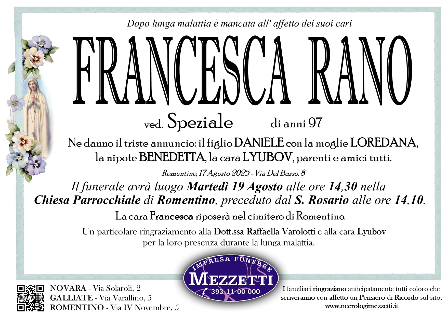 Annuncio famiglia