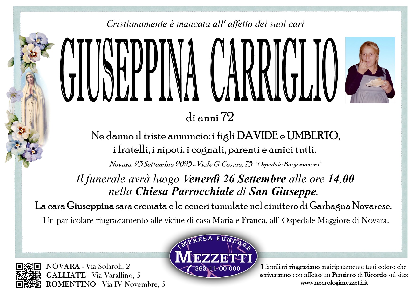 Annuncio famiglia