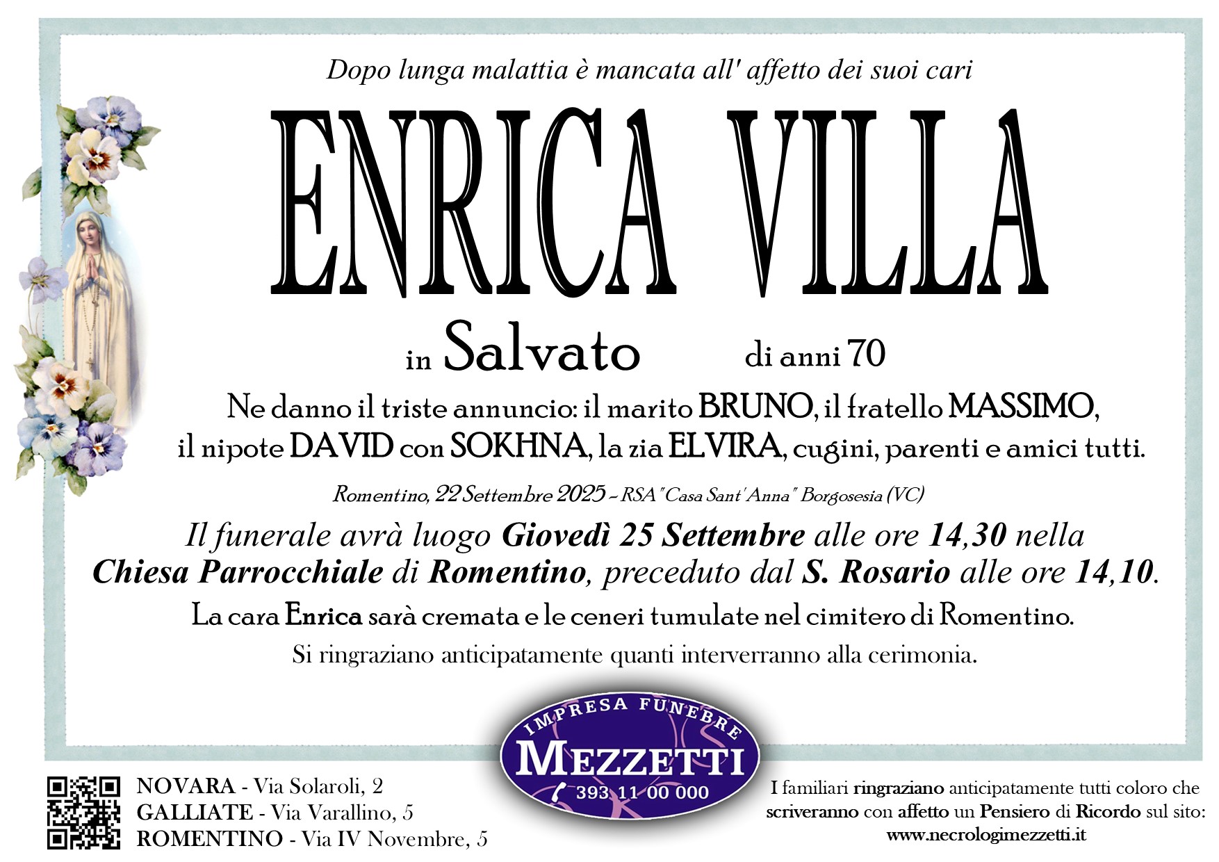 Annuncio famiglia